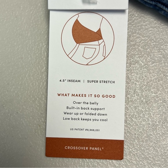 Isabel Maternity Super Stretch Blue Denim Midi Short Size 2 - Picture 4 of 8